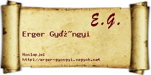 Erger Gyöngyi névjegykártya